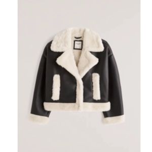 Abercrombie & Fitch vegan leather Sherpa fur jacket